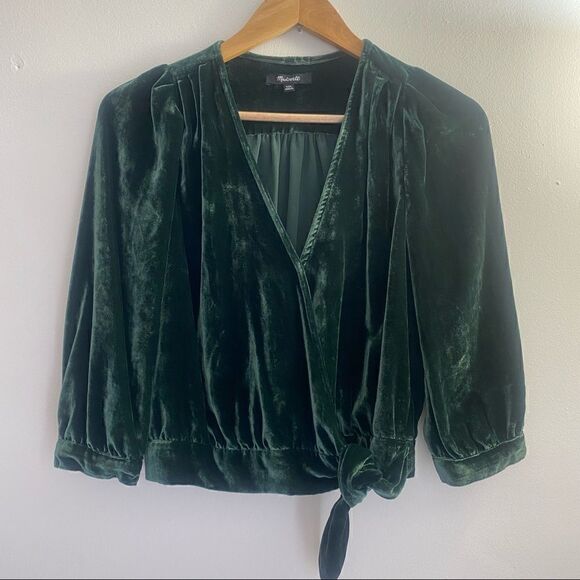 Madewell Velvet Wrap Top  - Picture 4 of 14